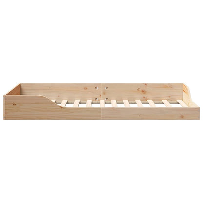 Floor Bed Frame Brown 75 x 190 cm Solid pine wood
