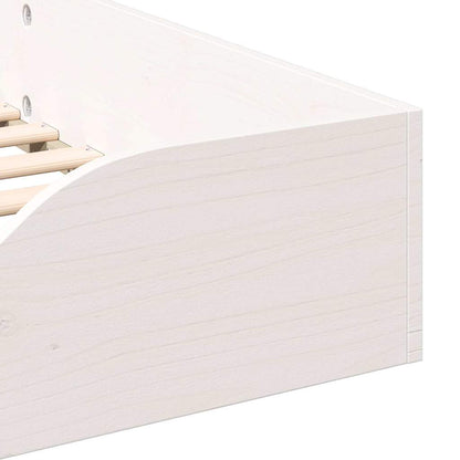 Floor Bed Frame White 75 x 190 cm Solid pine wood