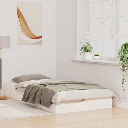 Floor Bed Frame White 75 x 190 cm Solid pine wood