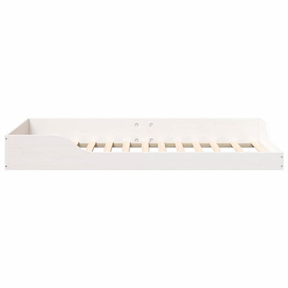 Floor Bed Frame White 75 x 190 cm Solid pine wood