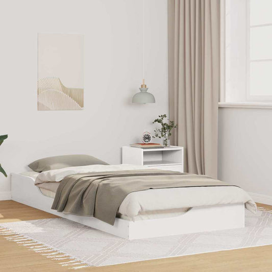 Floor Bed Frame White 80 x 210 cm Solid pine wood