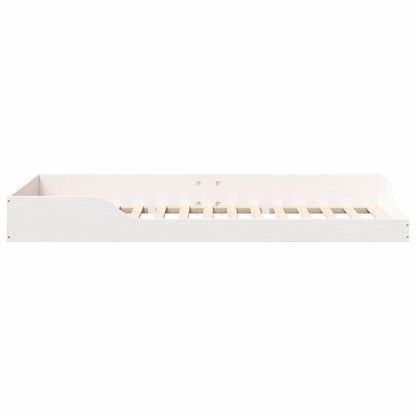 Floor Bed Frame White 80 x 210 cm Solid pine wood