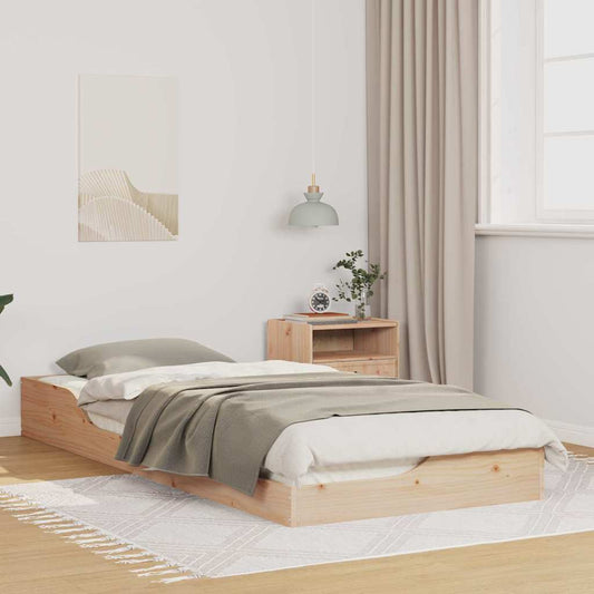 Floor Bed Frame Brown 80 x 220 cm Solid pine wood