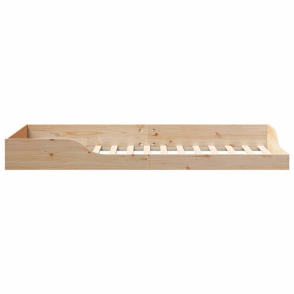 Floor Bed Frame Brown 80 x 220 cm Solid pine wood