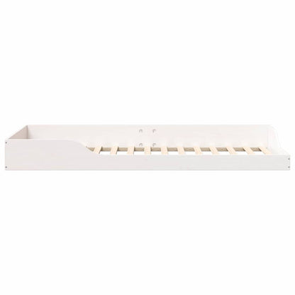 Floor Bed Frame White 100 x 220 cm Solid pine wood