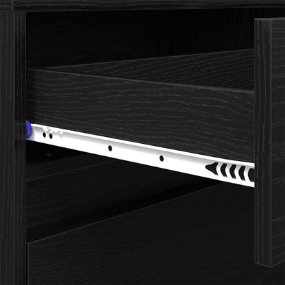 TV Cabinet Black Oak 182 x 34 x 50 cm Engineered Wood