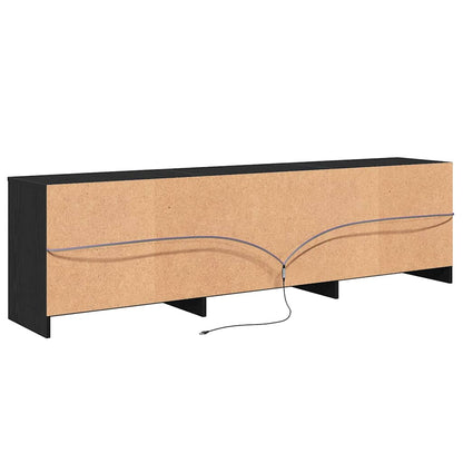 TV Cabinet Black Oak 182 x 34 x 50 cm Engineered Wood
