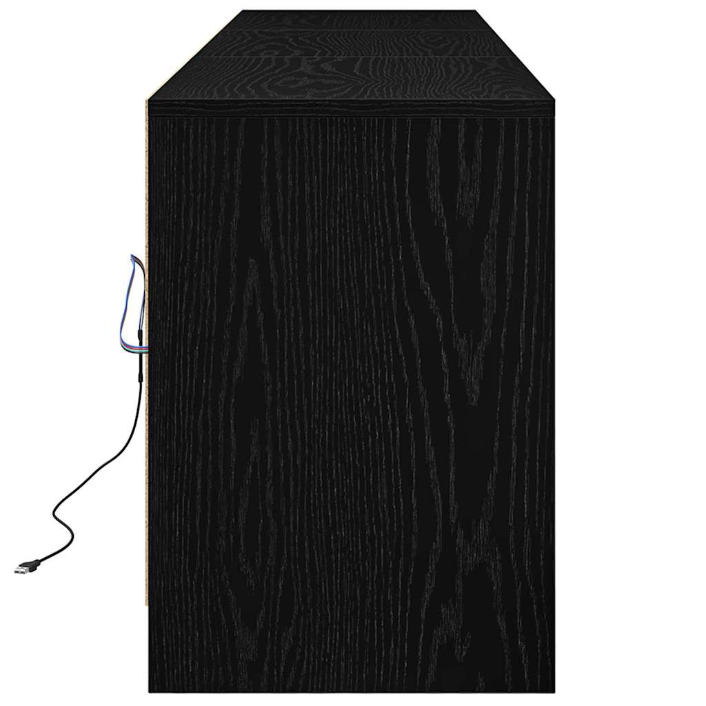 TV Cabinet Black Oak 182 x 34 x 50 cm Engineered Wood