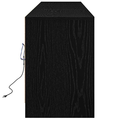 TV Cabinet Black Oak 182 x 34 x 50 cm Engineered Wood