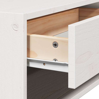 Bedside Table White 50 x 32.5 x 24 cm Solid pine wood