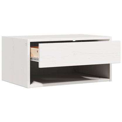 Bedside Table White 50 x 32.5 x 24 cm Solid pine wood