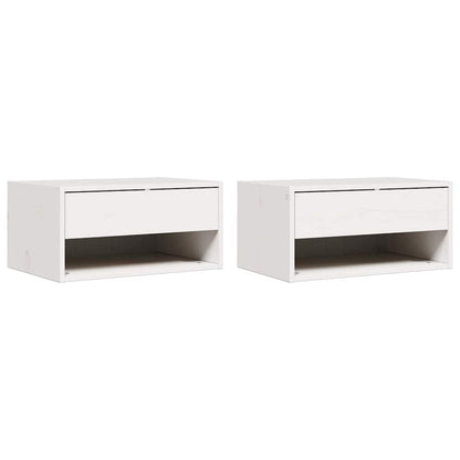 Bedside Table 2 pcs White 50 x 32.5 x 24 cm Solid pine wood