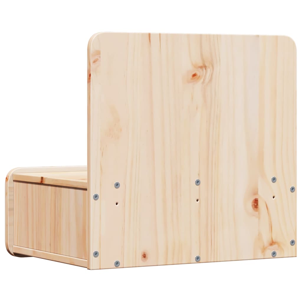 Bedside Table Brown 44 x 32.5 x 40 cm Solid pine wood