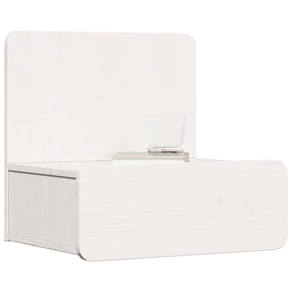 Bedside Table White 44 x 32.5 x 40 cm Solid pine wood