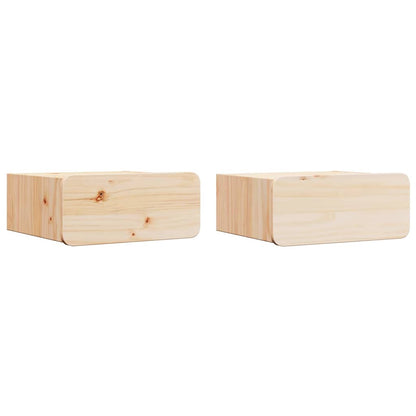 Bedside Table 2 pcs Brown 39 x 34 x 16.5 cm Solid pine wood