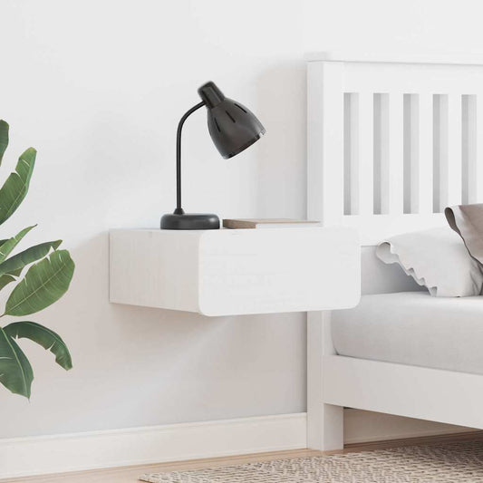 Bedside Table 2 pcs White 39 x 34 x 16.5 cm Solid pine wood