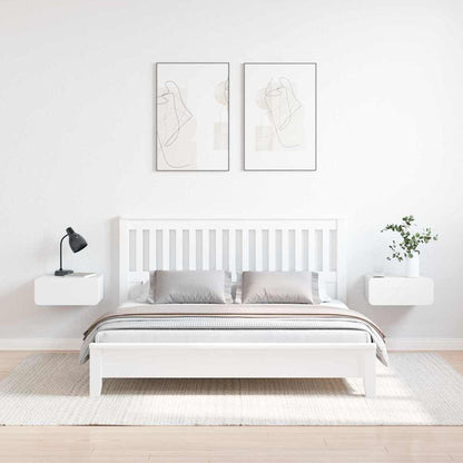 Bedside Table 2 pcs White 39 x 34 x 16.5 cm Solid pine wood