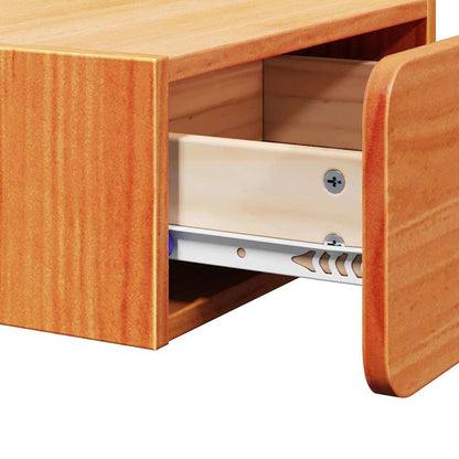 Bedside Table 2 pcs Wax brown 39 x 34 x 16.5 cm Solid pine wood