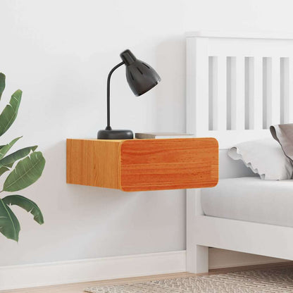 Bedside Table 2 pcs Wax brown 39 x 34 x 16.5 cm Solid pine wood