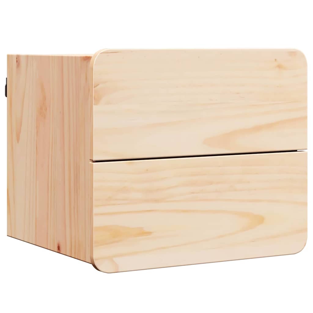 Bedside Table with Drawer Brown 39 x 34 x 33 cm Solid pine wood