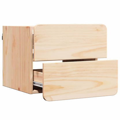 Bedside Table with Drawer Brown 39 x 34 x 33 cm Solid pine wood