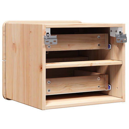 Bedside Table with Drawer Brown 39 x 34 x 33 cm Solid pine wood