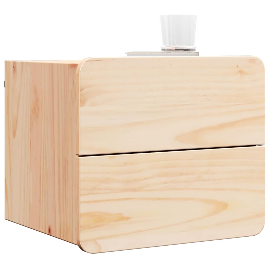 Bedside Table with Drawer Brown 39 x 34 x 33 cm Solid pine wood