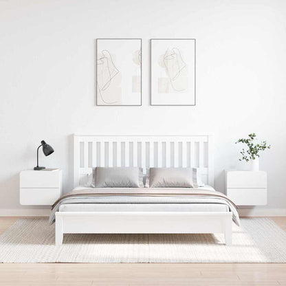 Bedside Table 2 pcs White 39 x 34 x 33 cm Solid pinewood