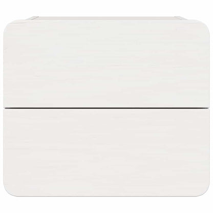 Bedside Table 2 pcs White 39 x 34 x 33 cm Solid pinewood