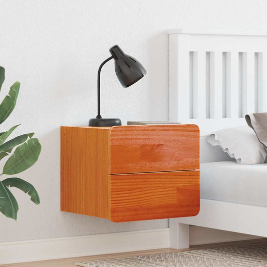 Bedside Table 2 pcs Brown 39 x 34 x 33 cm Solid pinewood