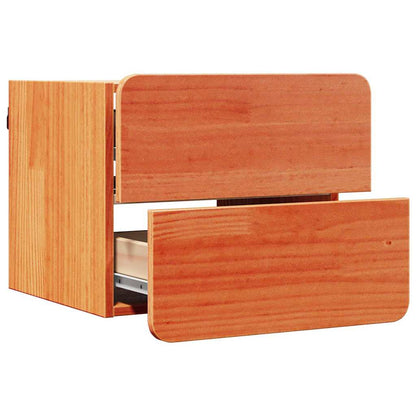 Bedside Table 2 pcs Brown 39 x 34 x 33 cm Solid pinewood