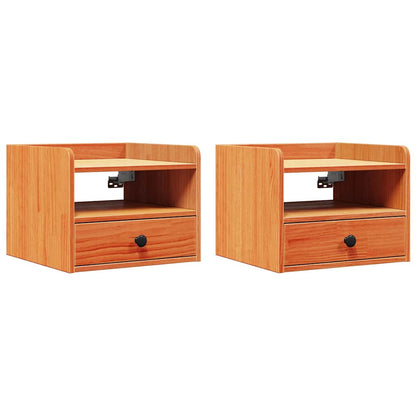 Bedside Table 2 pcs Wax brown 38 x 36 x 29.5 cm Solid pine wood