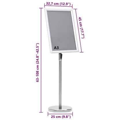 Poster Stands 2 pcs Silver 45 x 33 x 88 cm Aluminium alloy