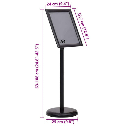 Poster Stands 2 pcs Black 32.5x 24 x 78 cm Aluminium alloy