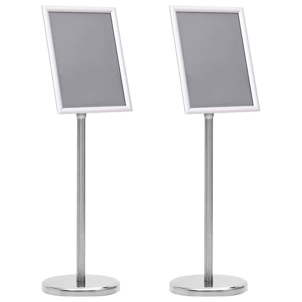 Poster Stands 2 pcs Silver 32.5x 24 x 78 cm Aluminium alloy