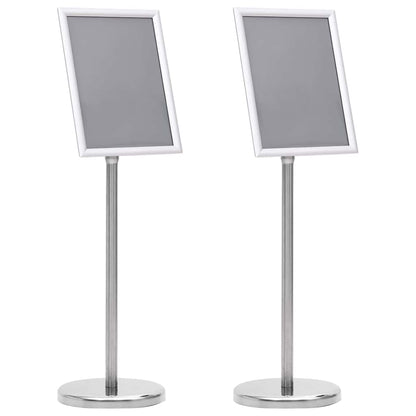 Poster Stands 2 pcs Silver 32.5x 24 x 78 cm Aluminium alloy
