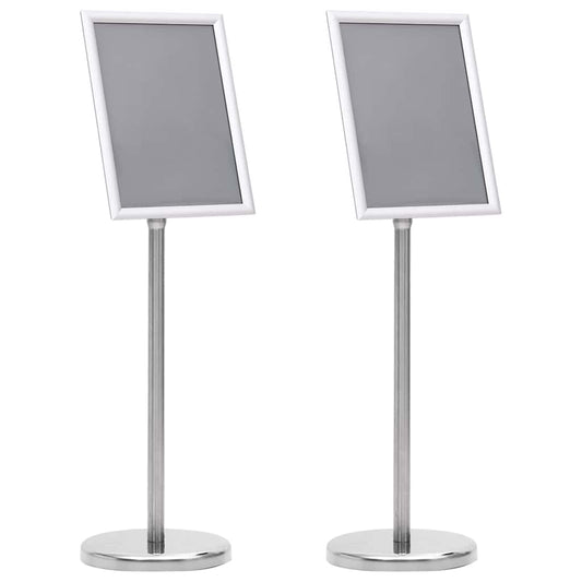 Poster Stands 2 pcs Silver 32.5x 24 x 78 cm Aluminium alloy