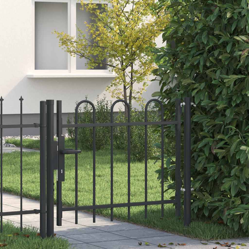 Fence Gate Grey 100 x 75 cm Powder coated steel