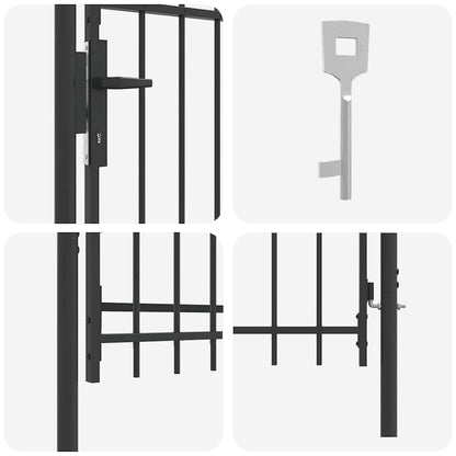 Fence Gate Grey 100 x 100 cm Powder coated steel