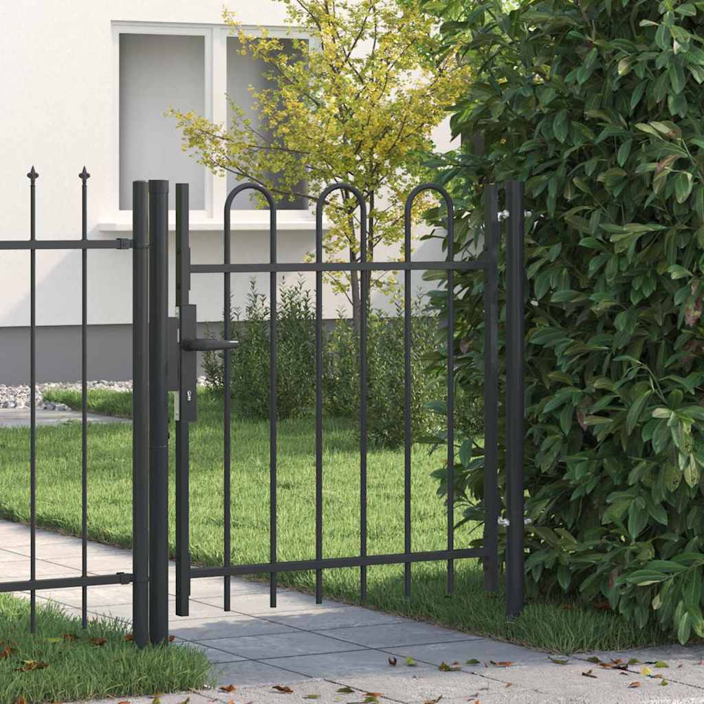 Fence Gate Grey 100 x 100 cm Powder coated steel