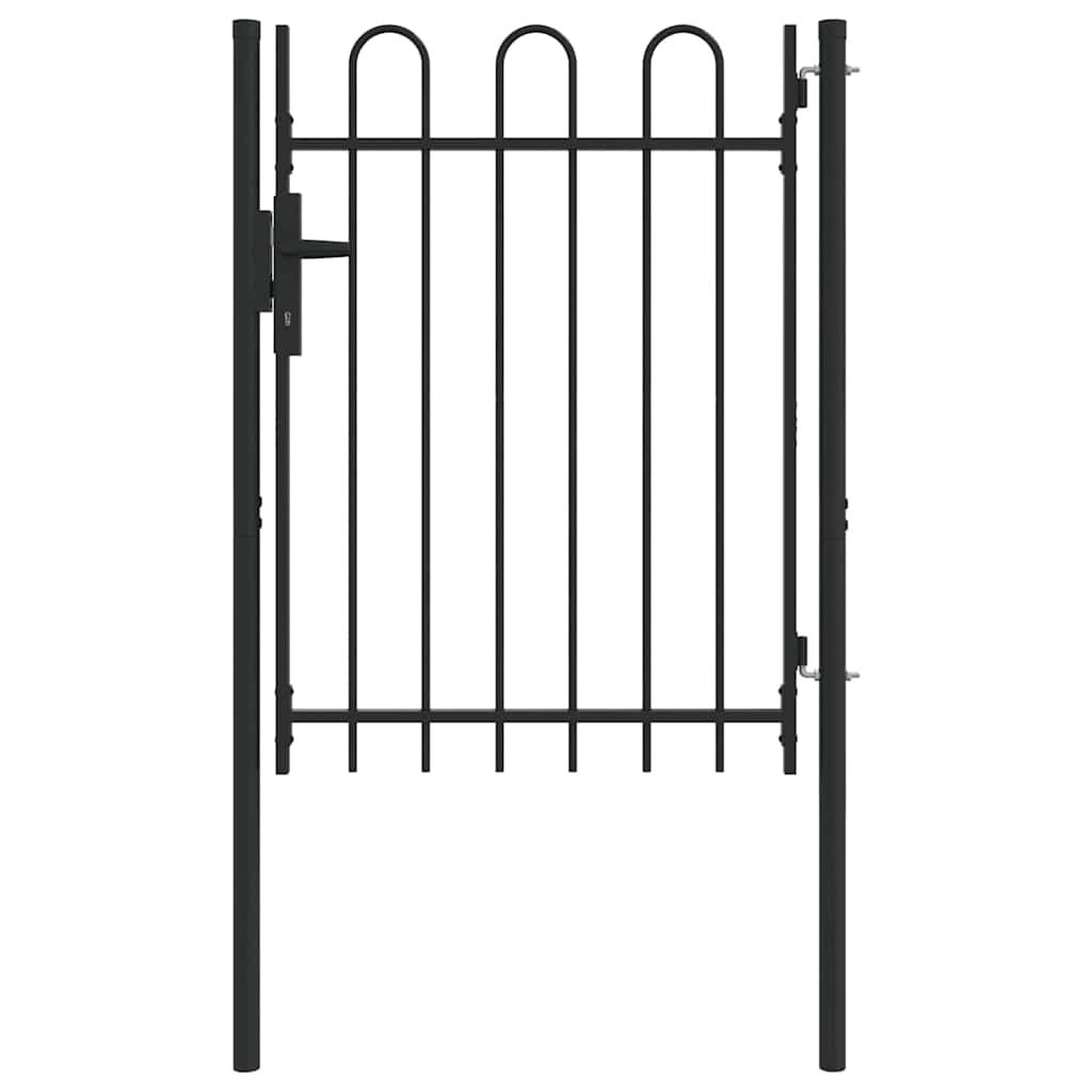 Fence Gate Grey 100 x 120 cm Powder coated steel