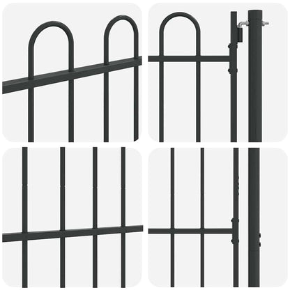 Fence Gate Grey 100 x 150 cm Powder coated steel