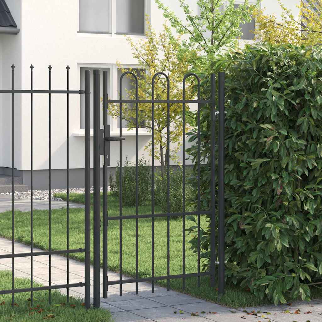 Fence Gate Grey 100 x 150 cm Powder coated steel