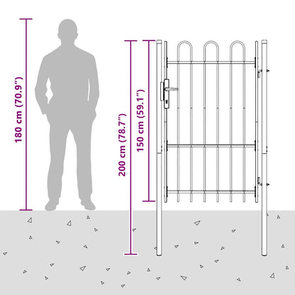 Fence Gate Grey 100 x 150 cm Powder coated steel