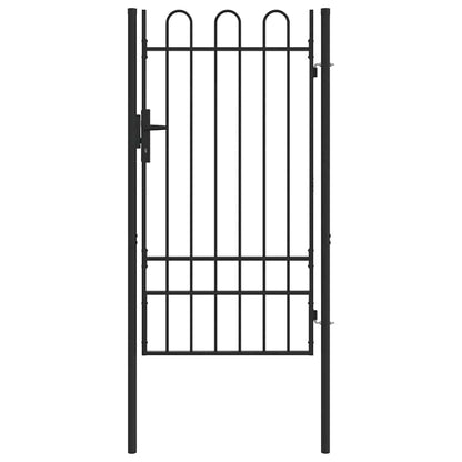 Fence Gate Grey 100 x 175 cm Powder coated steel