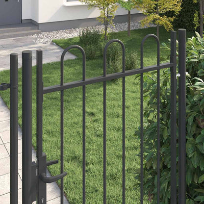 Fence Gate Grey 100 x 200 cm Powder coated steel