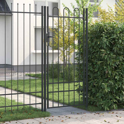Fence Gate Grey 100 x 200 cm Powder coated steel