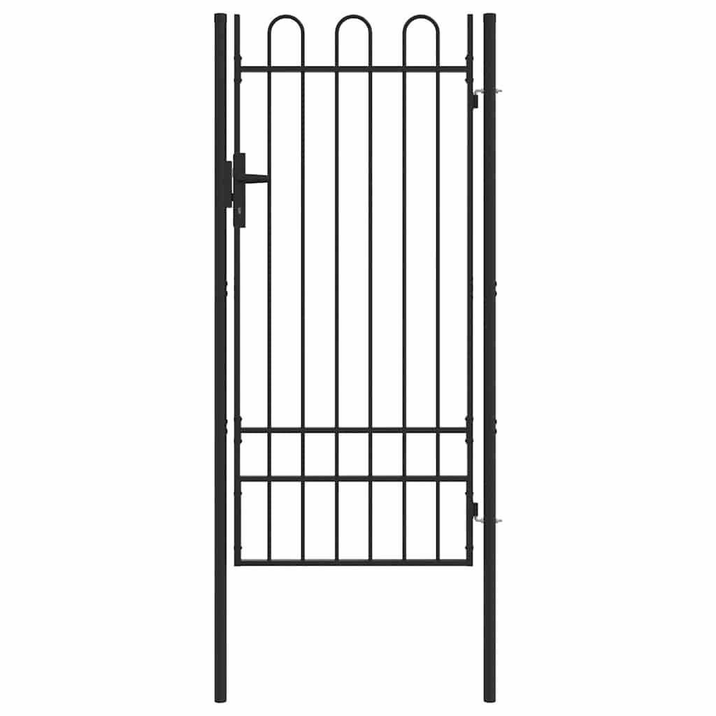Fence Gate Grey 100 x 200 cm Powder coated steel