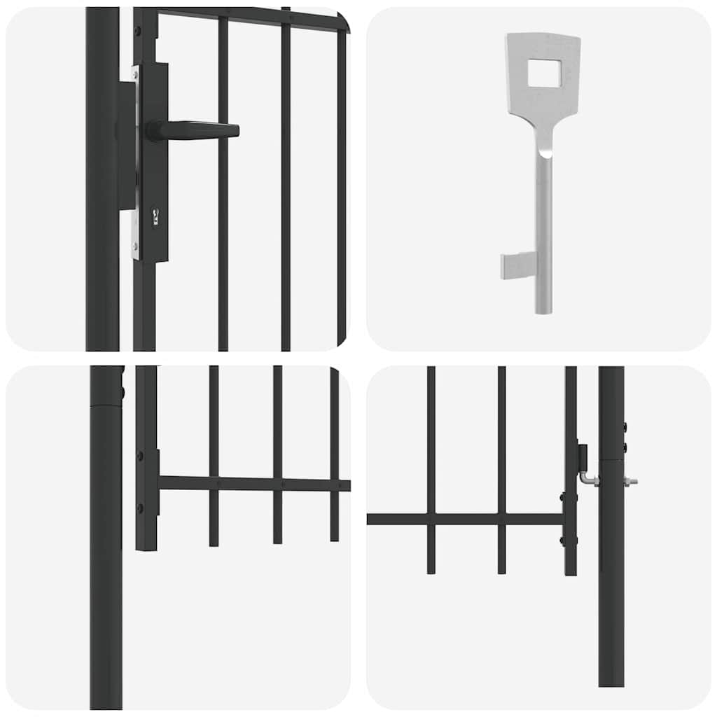 Fence Gate Grey 100 x 100 cm Powder coated steel