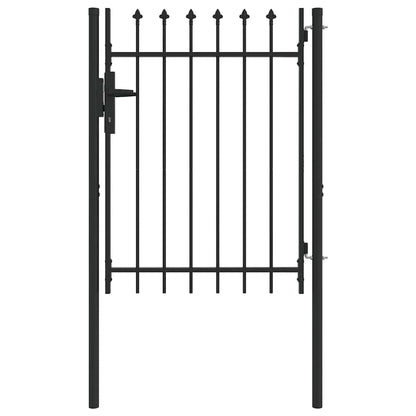 Fence Gate Grey 100 x 120 cm Powder coated steel
